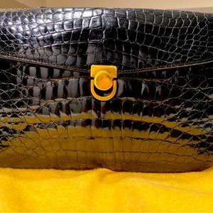 Beautiful black crocodile skin  handbag by Sant'Agostino!